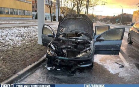 На улице Корженевского загорелся автомобиль