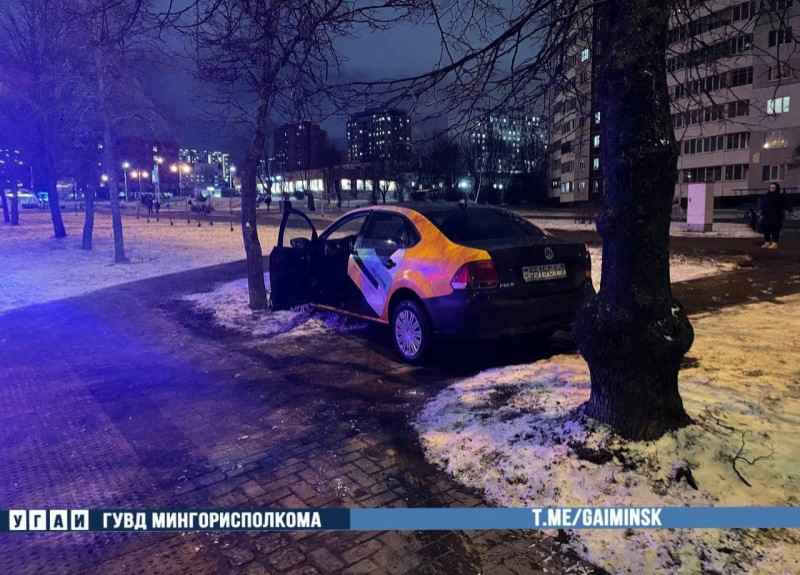 На «Жуковского» каршеринг врезался в дерево