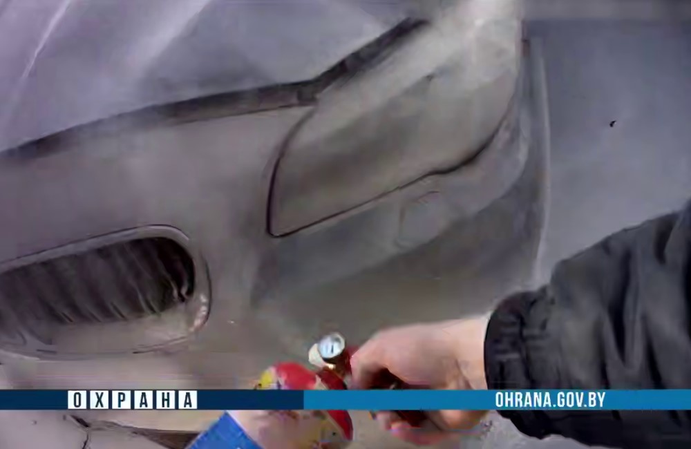 В Минске горел автомобиль "BMW": охрановцы помогли потушить