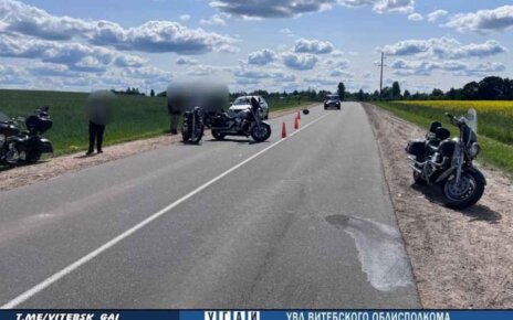 В Витебском районе авария с четырьмя мотоциклами