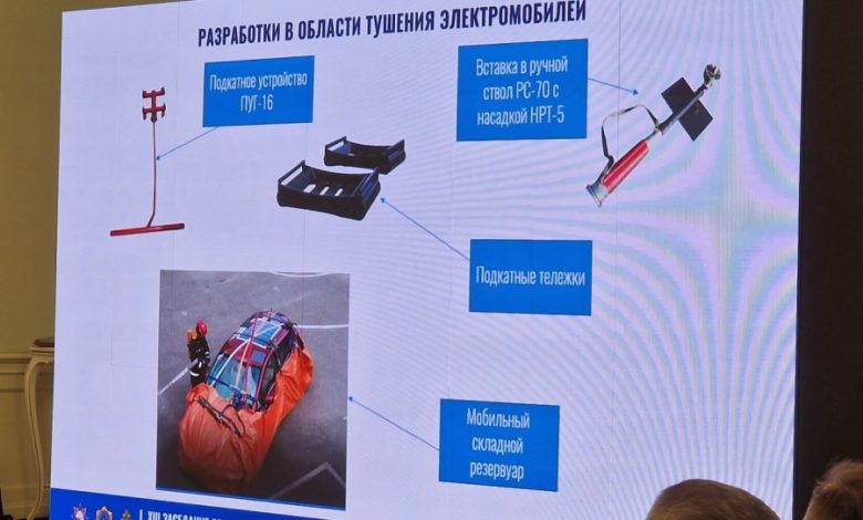 Белорусские спасатели разработали методику тушения электромобилей